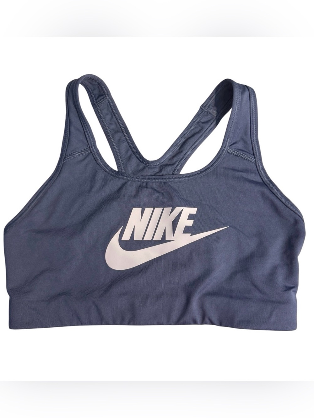Nike Blue-Grey Swoosh Futura Sports Bra Sz(M)